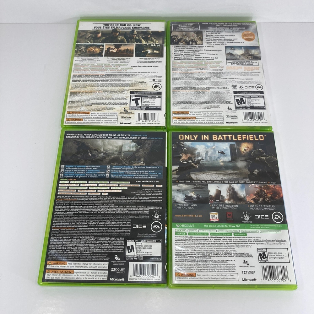 Battlefield Xbox‎ 360 Game Bundle Lot of 4 Bad Company 1 2 Battlefield 3 4 - Picture 2 of 4